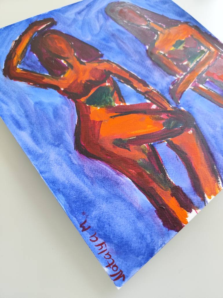 Original Abstract Expressionism Women Painting by Natalya Mougenot