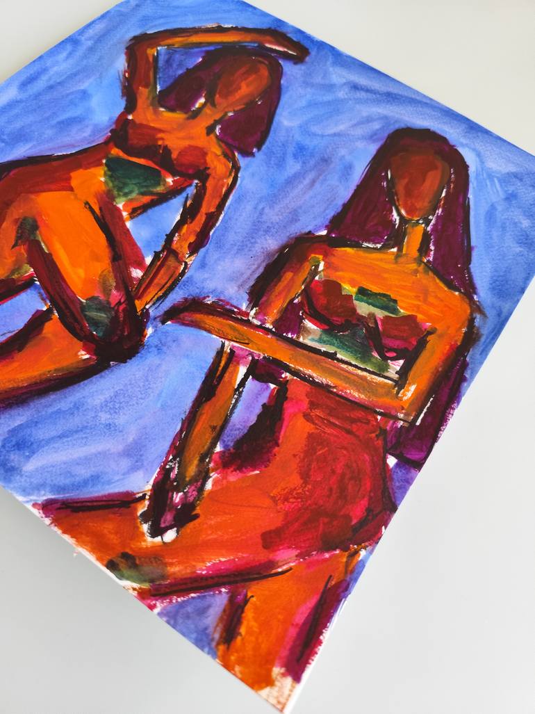 Original Abstract Expressionism Women Painting by Natalya Mougenot