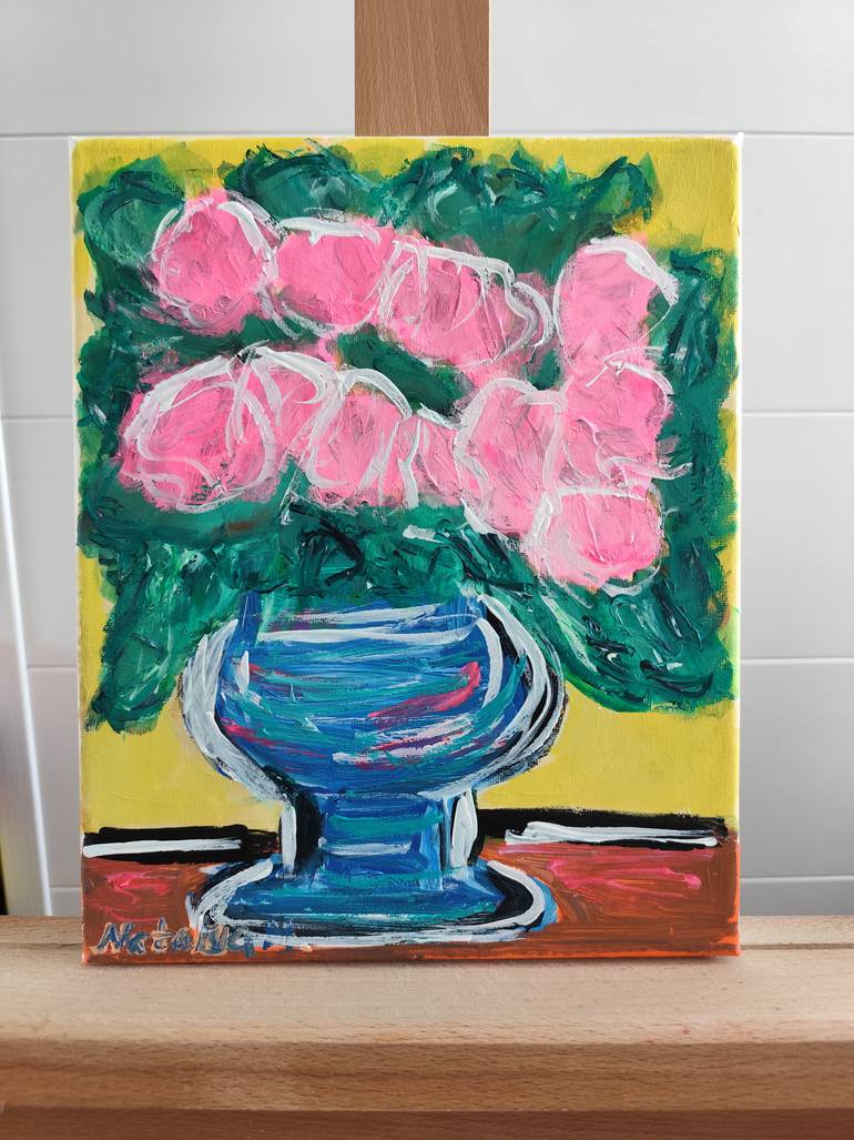 Original Abstract Expressionism Still Life Painting by Natalya Mougenot