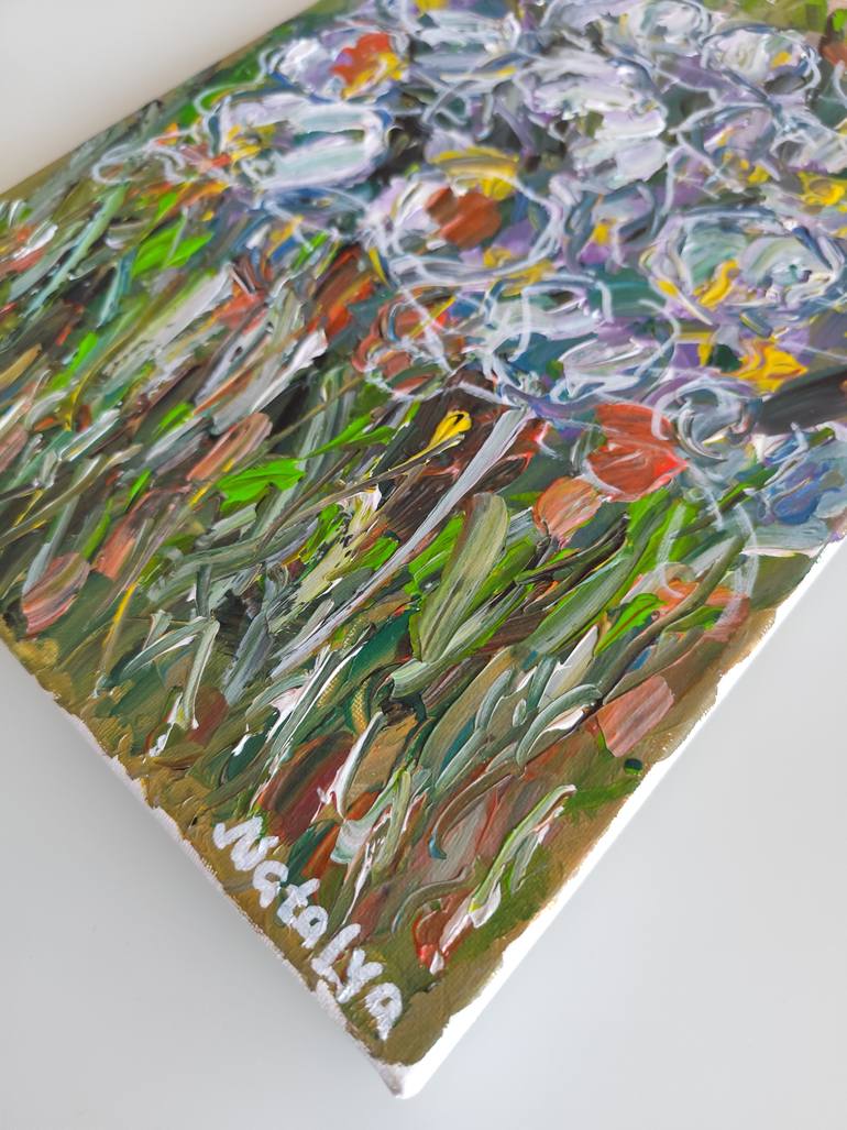 Original Abstract Expressionism Floral Painting by Natalya Mougenot