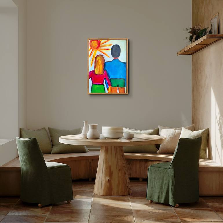 Original Abstract Expressionism Love Painting by Natalya Mougenot