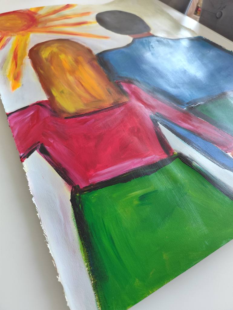 Original Abstract Expressionism Love Painting by Natalya Mougenot