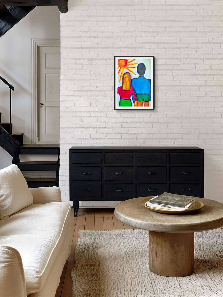 Original Abstract Expressionism Love Painting by Natalya Mougenot