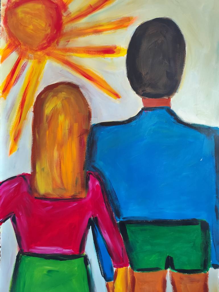Original Abstract Expressionism Love Painting by Natalya Mougenot