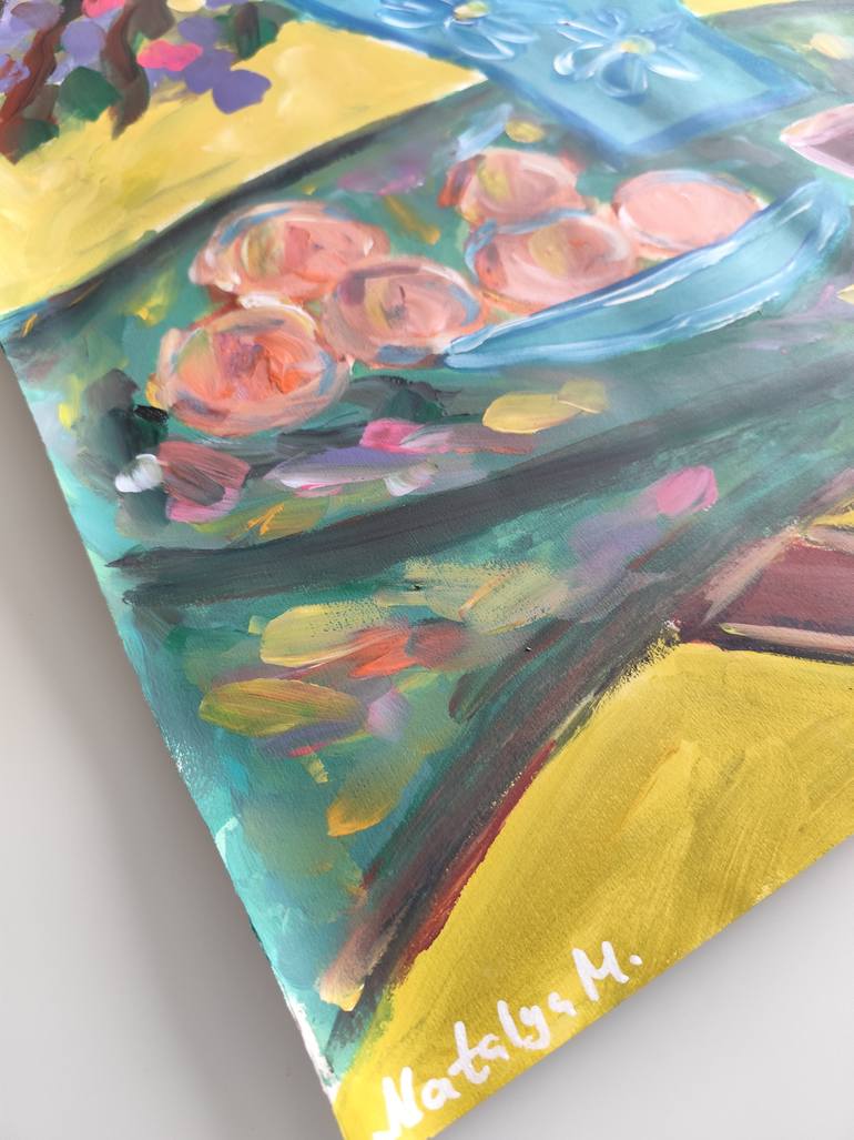 Original Abstract Expressionism Still Life Painting by Natalya Mougenot