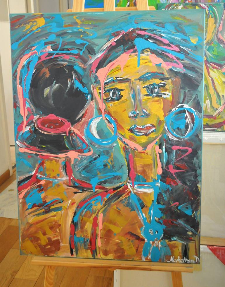 Original Expressionism Women Painting by Natalya Mougenot