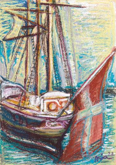 Print of Impressionism Ship Paintings by Asia Lipovetckaia