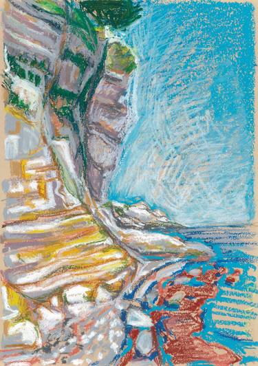"Cliffs at Stevns Klint 2" seaside marine view painting thumb