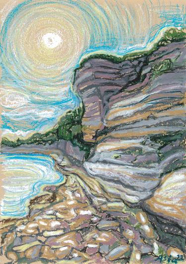 "Cliffs Stevens Klint 3" seaside mountain painting thumb