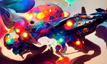Print of Outer Space Paintings by Bruno Grossi