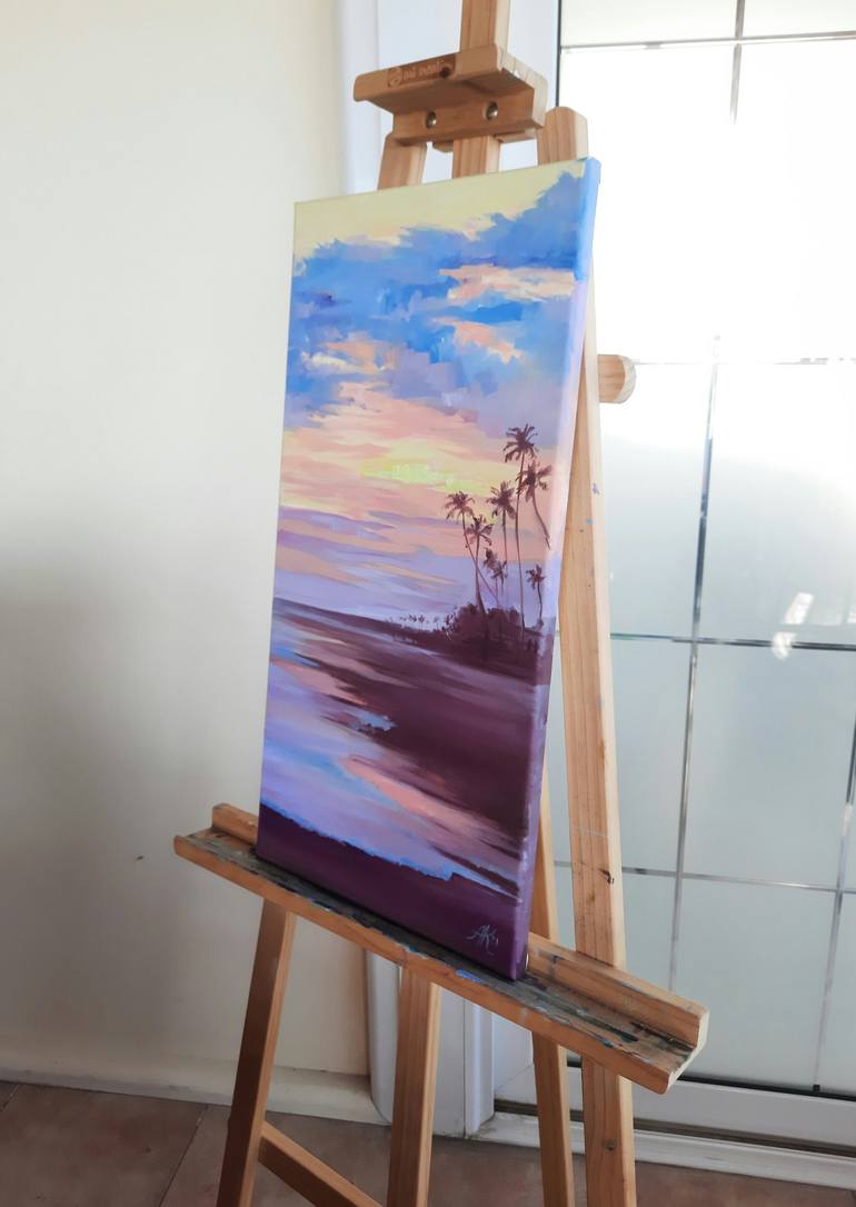 Original Abstract Beach Painting by Anastasiia Koziulina