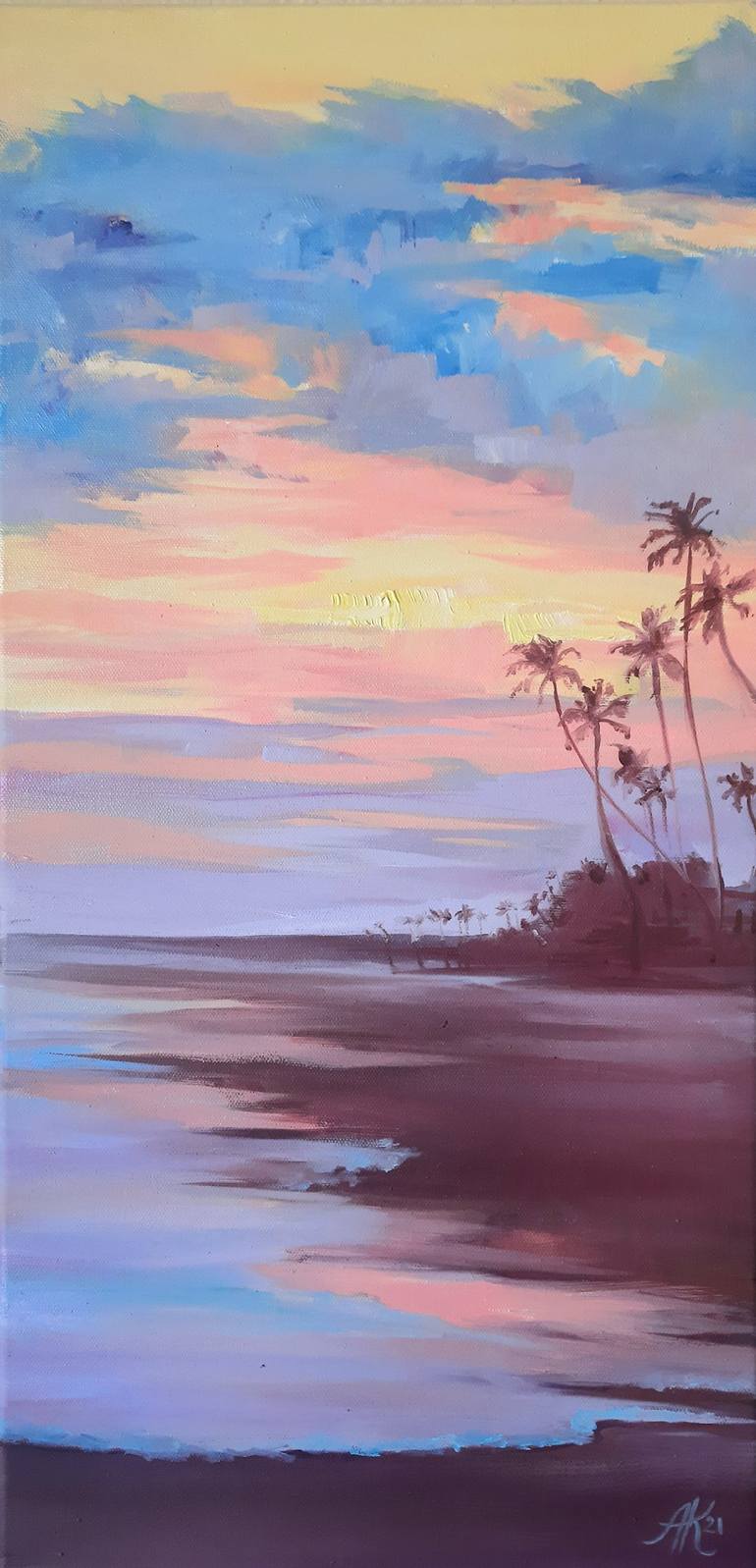 Sunset in Bali Painting by Anastasiia Koziulina | Saatchi Art