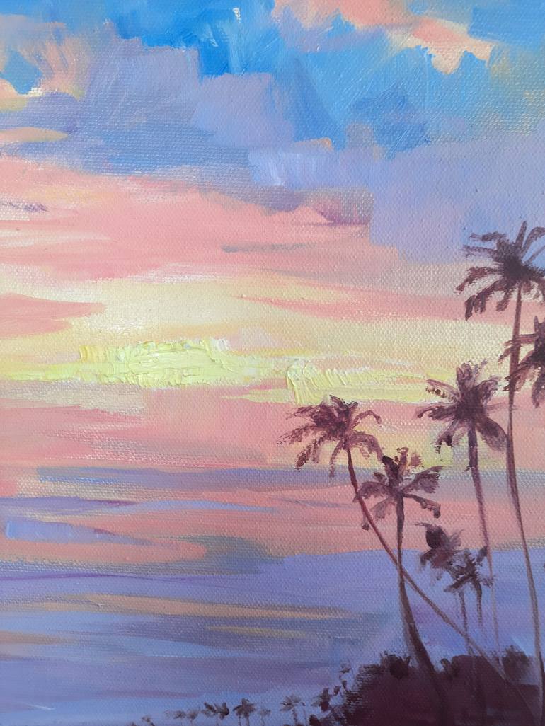 Sunset in Bali Painting by Anastasiia Koziulina | Saatchi Art