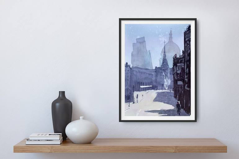 Original Fine Art Architecture Painting by Olena Koliesnik