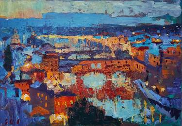 Original Expressionism Cities Paintings by Sergey Gusev