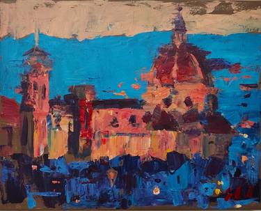 Original Expressionism Cities Paintings by Sergey Gusev