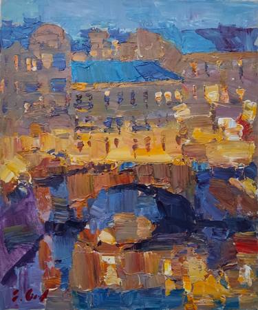 Original Expressionism Cities Paintings by Sergey Gusev
