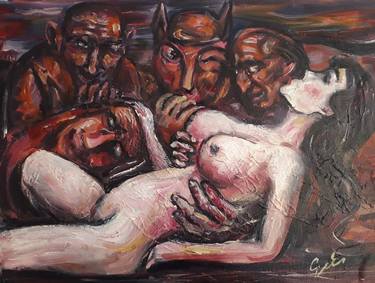 Print of Expressionism Nude Paintings by Galymzhan Suyunov