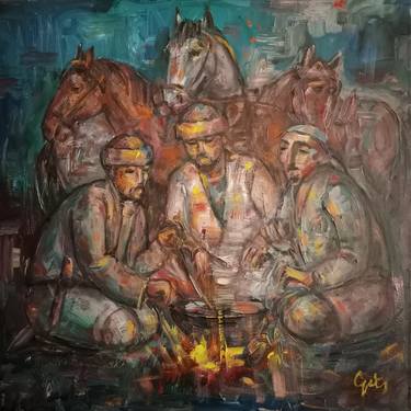 Original Expressionism People Paintings by Galymzhan Suyunov
