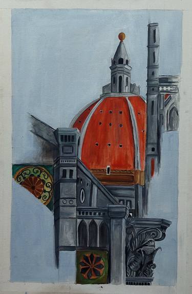 Original Abstract Architecture Paintings by Syed Qasim Shah