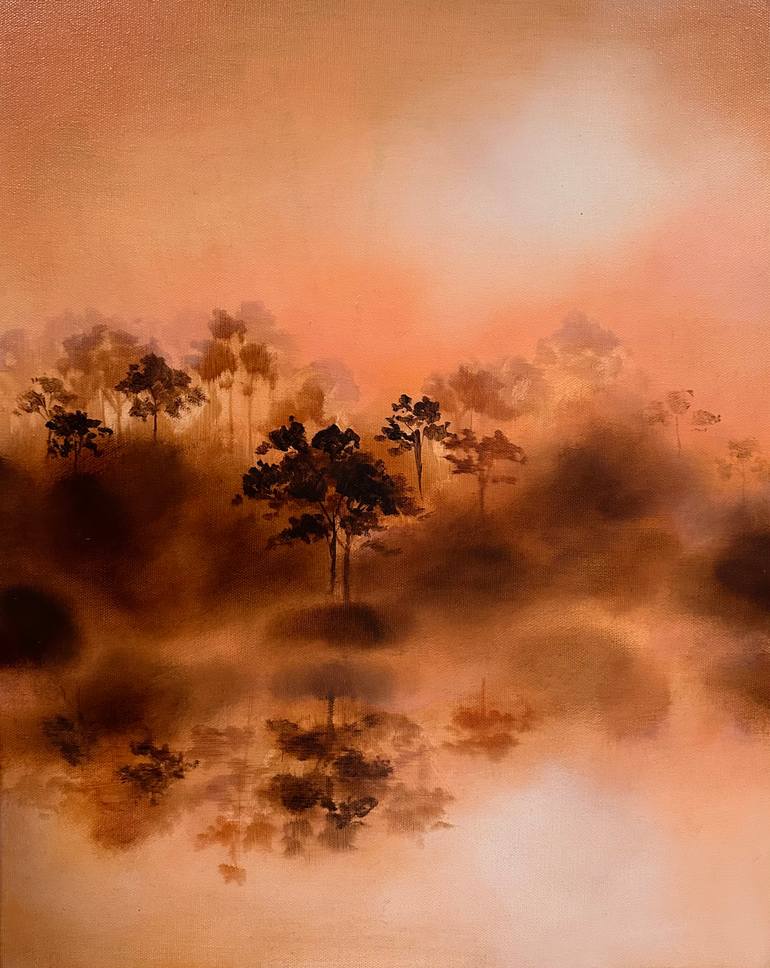 Original Abstract Expressionism Landscape Painting by Simone Russell