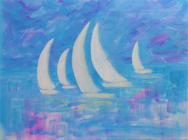 Print of Abstract Sailboat Paintings by Irene Czys