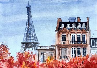 Autumn Serenade: Watercolor Ode to Paris thumb