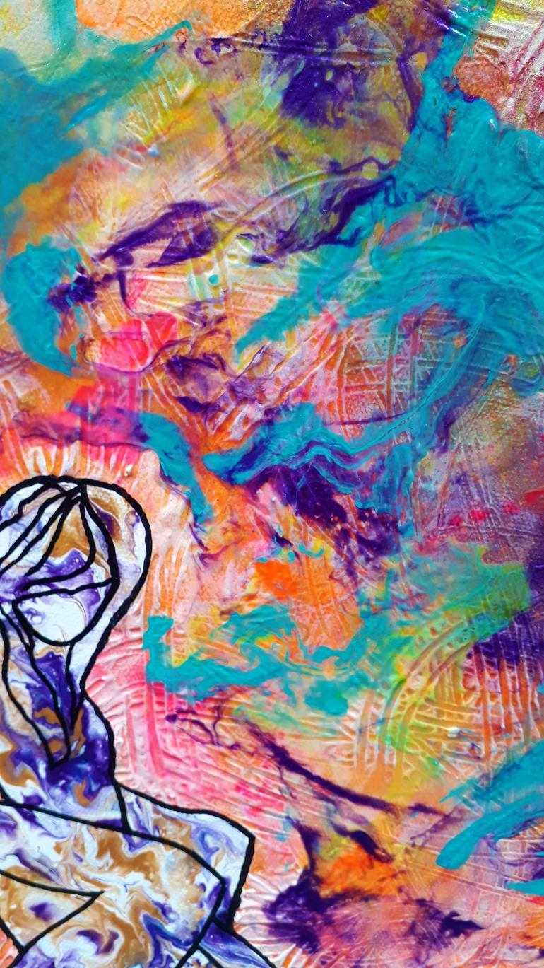 Original Abstract Erotic Painting by Moz Artiste