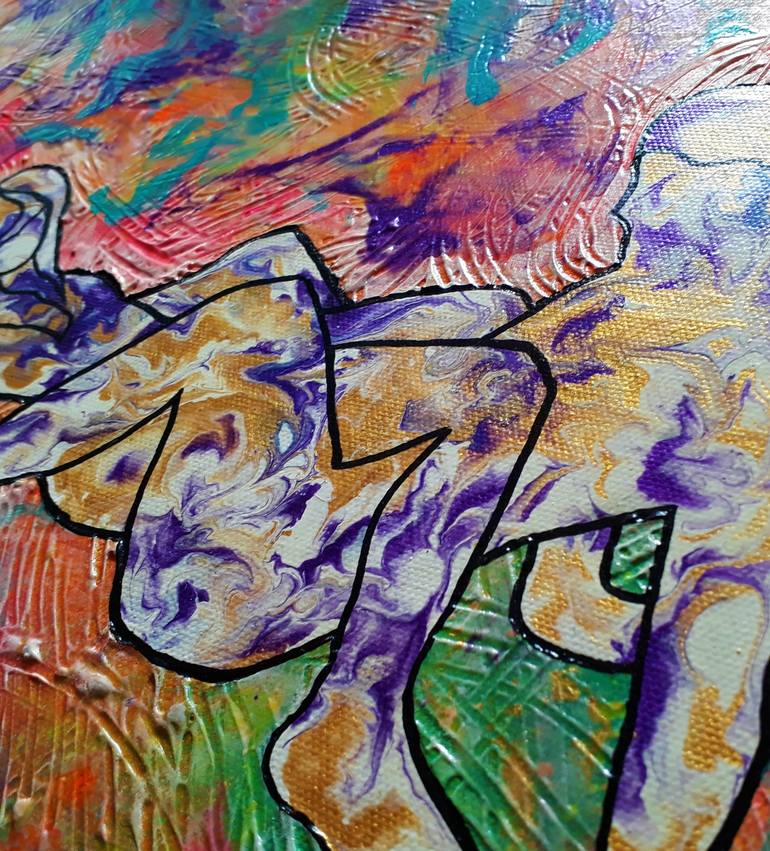 Original Abstract Erotic Painting by Moz Artiste