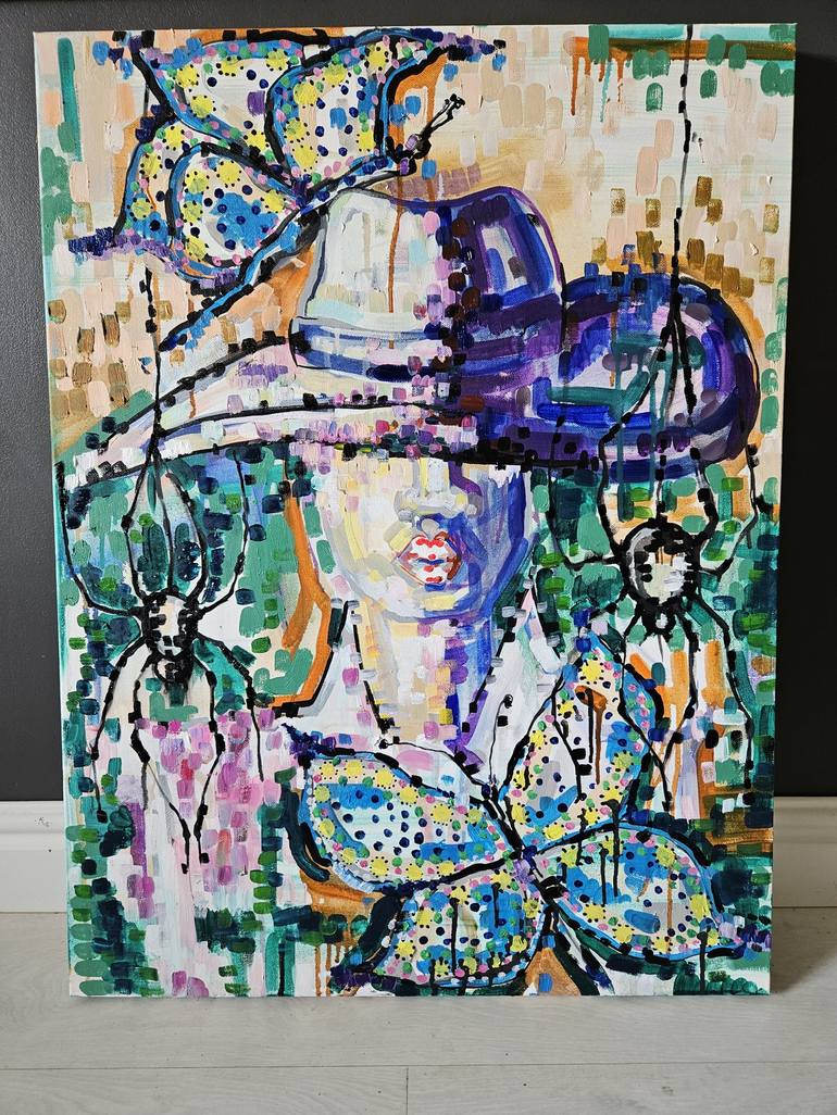 Original Abstract Women Painting by Laura Vizbule