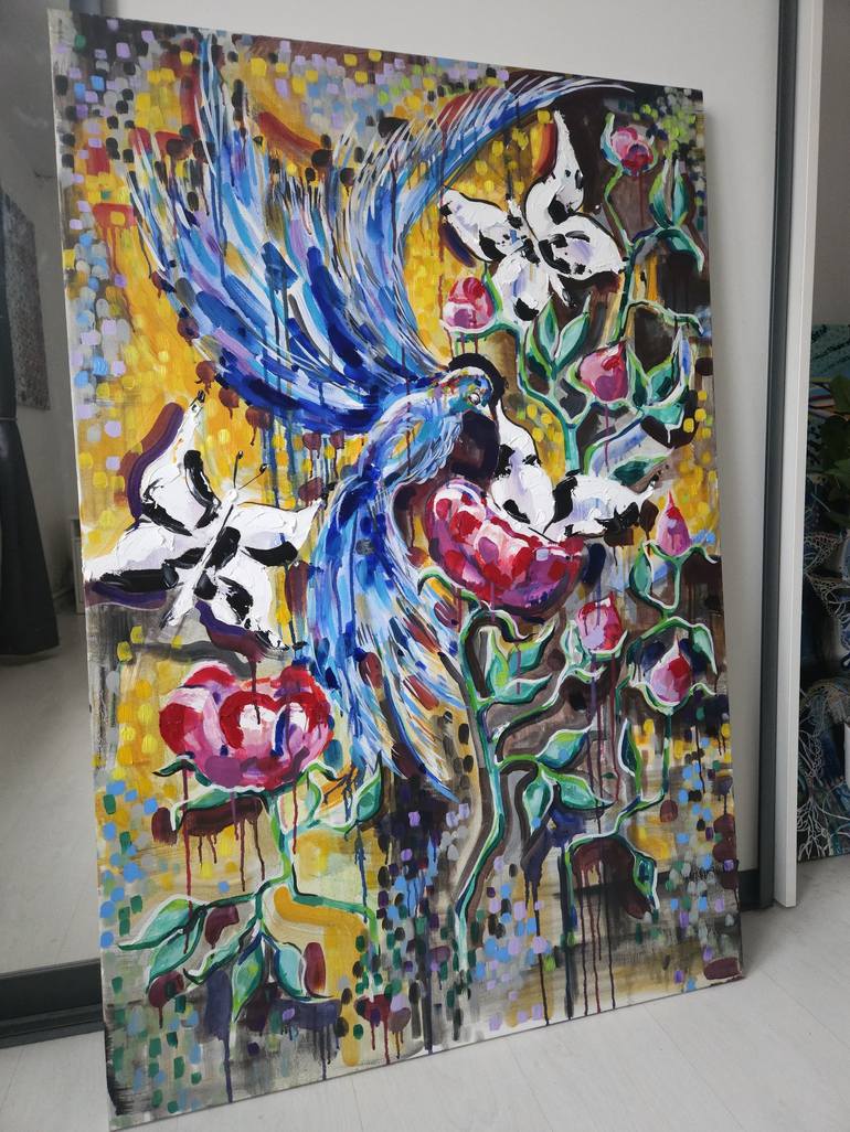 Original Abstract Animal Painting by Laura Vizbule
