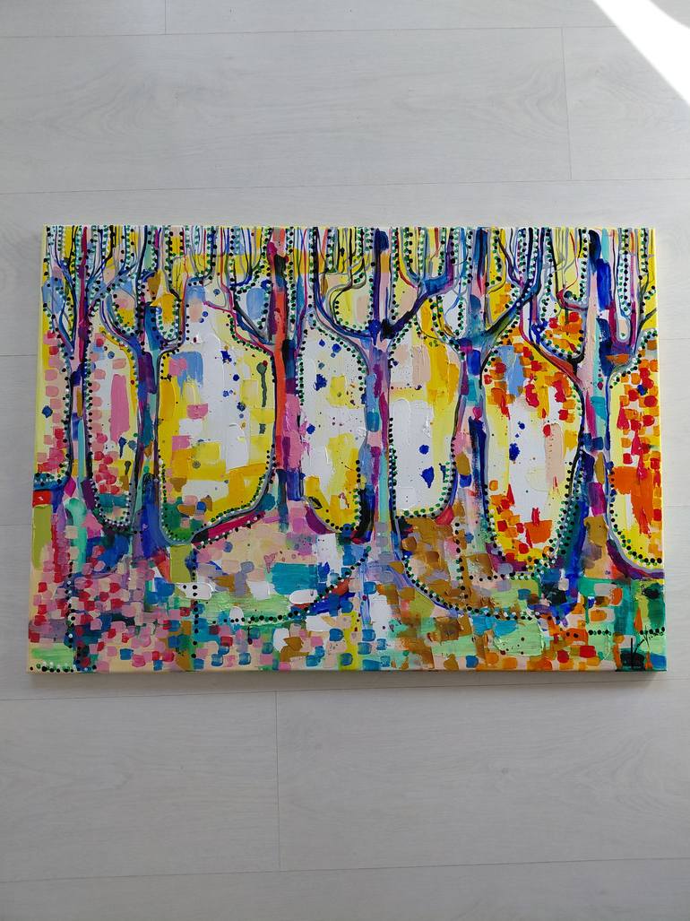 Original Abstract Painting by Laura Vizbule  Abstract Art on Canvas  Spring time
