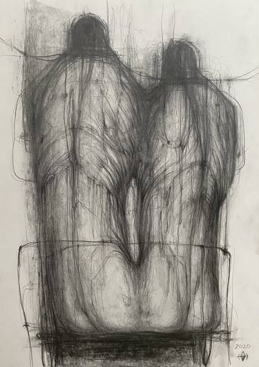 Original Expressionism Body Drawings by Dmitrii Drugakov