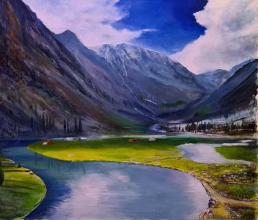 Print of Landscape Paintings by Farheen kanwal
