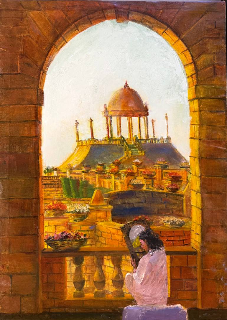 Original Architecture Painting by Farheen Kanwal | Art Deco Art on Canvas | The view (jahangir kothari and lady lolyd)