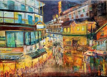 Print of Abstract Cities Paintings by Farheen kanwal