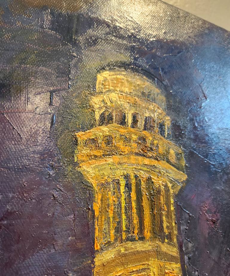 Original Art Deco Architecture Painting by Farheen Kanwal