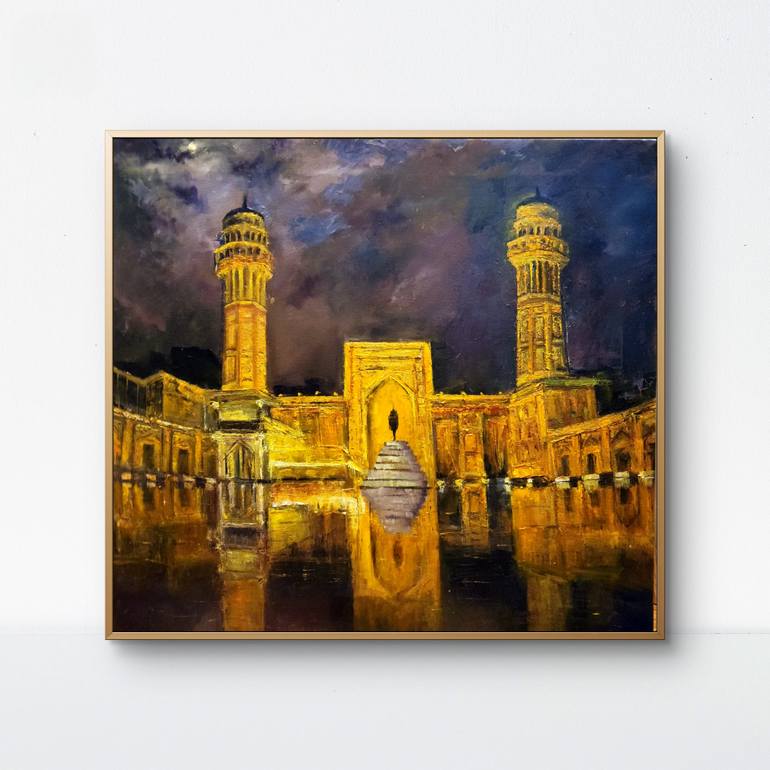 Original Art Deco Architecture Painting by Farheen Kanwal