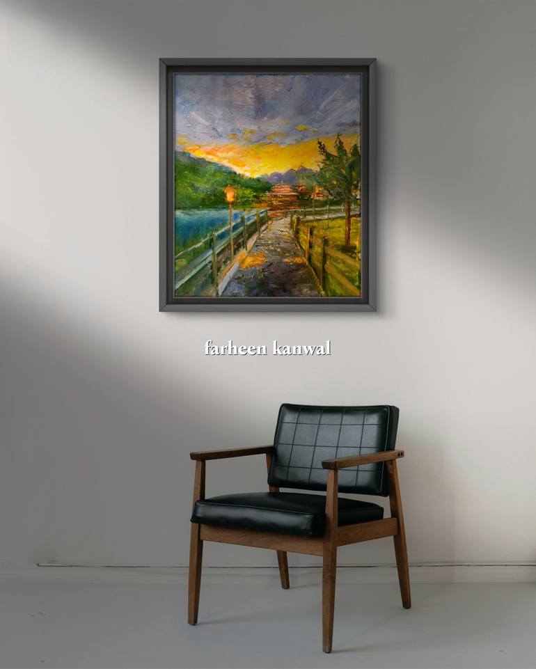 Original Painterly Abstraction Landscape Painting by Farheen kanwal