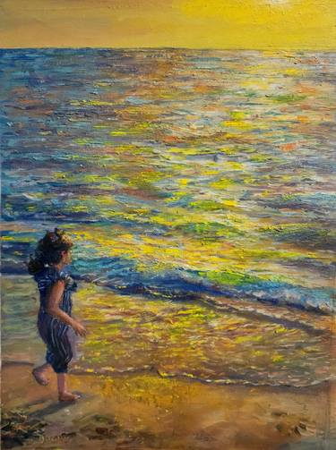 Print of Impressionism Seascape Paintings by Farheen kanwal