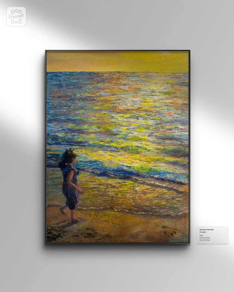 Original Impressionism Seascape Painting by Farheen kanwal