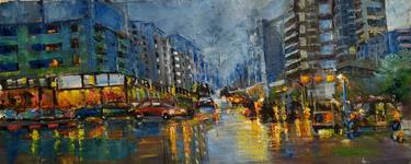 Original Abstract Cities Paintings by Farheen kanwal