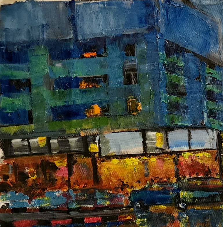 Original Abstract Cities Painting by Farheen kanwal