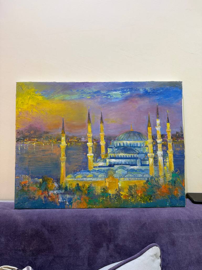 Original Art Deco Architecture Painting by Farheen Kanwal