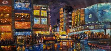 Original Abstract Expressionism Cities Paintings by Farheen kanwal