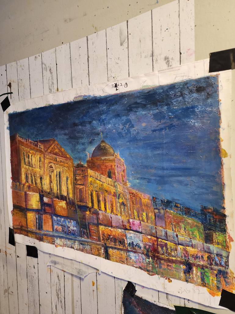 Original Impressionism Architecture Painting by Farheen Kanwal