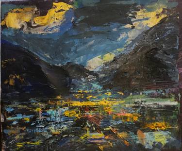 Original Abstract Expressionism Landscape Paintings by Farheen Kanwal