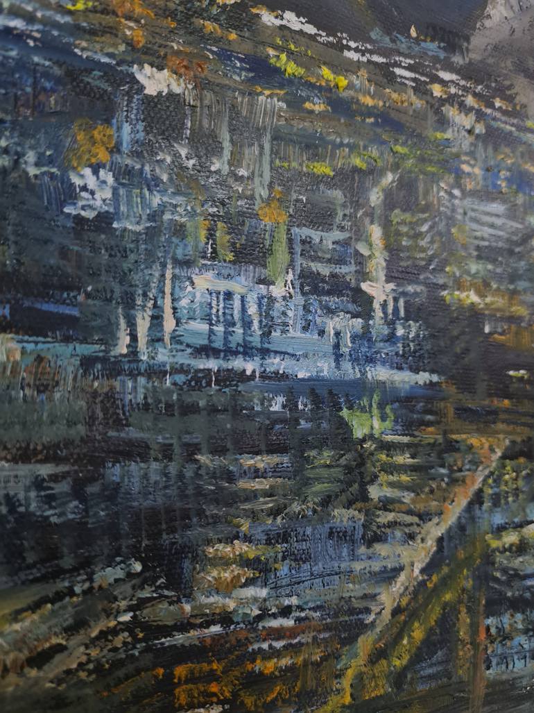 Original Art Deco Landscape Painting by Farheen Kanwal