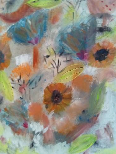 Original Abstract Expressionism Botanic Paintings by Fjorela Laze