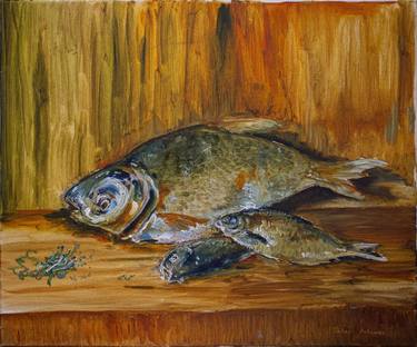 Original Impressionism Fish Paintings by Pavel Levites